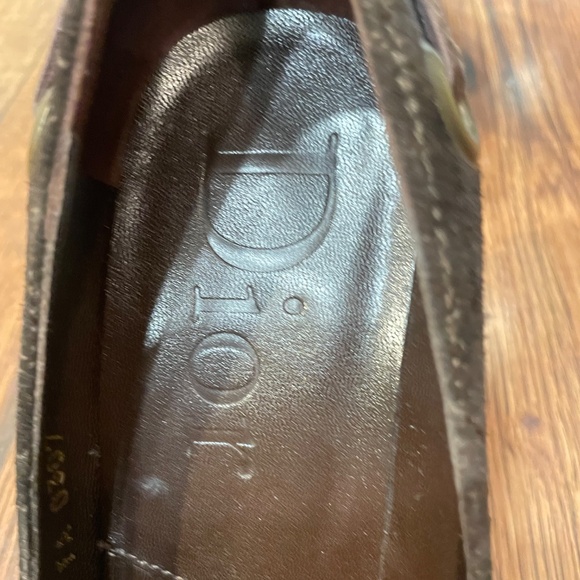 Christian Dior brown suede quilted peep toe heels size 37 - Picture 3 of 8